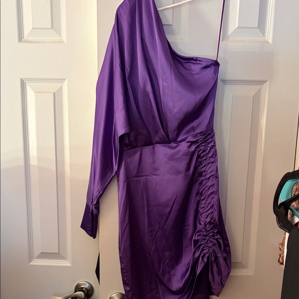 NWOT Vici Purple Satin Asymmetrical Dress